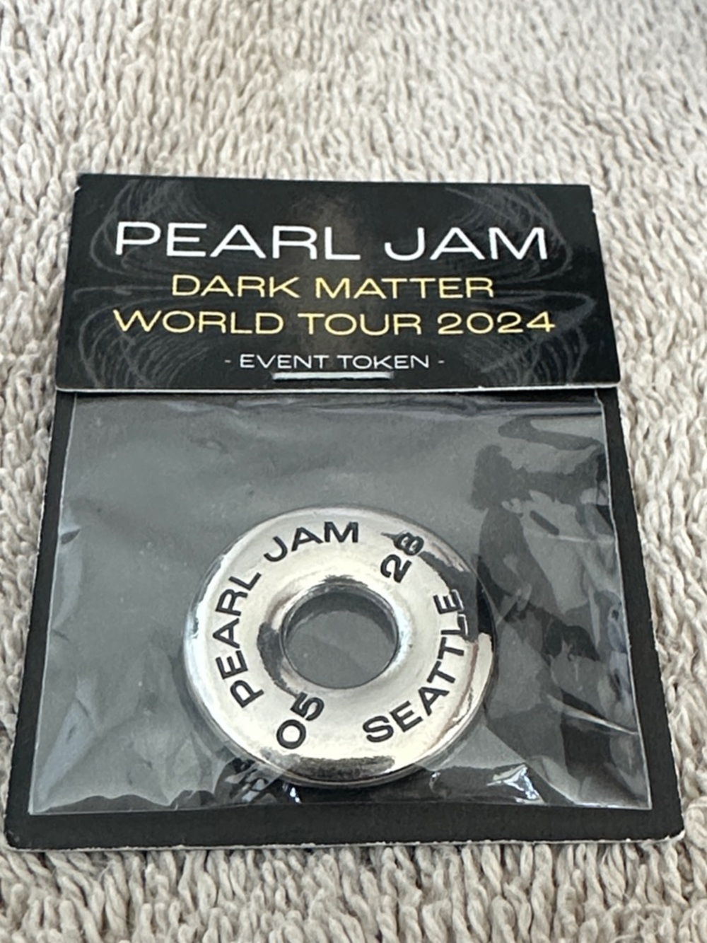 Pearl Jam Dark Matter World Tour 2024 Event Token Seattle - Silver